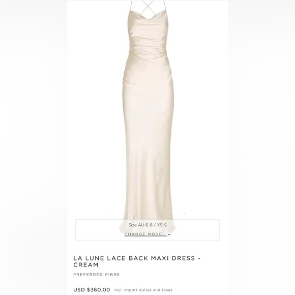 SHONA JOY LA LUNE LACE BACK MAXI DRESS - CREAM - Picture 1 of 5